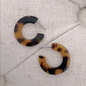Boho Tortoise Shell Small Hoops
